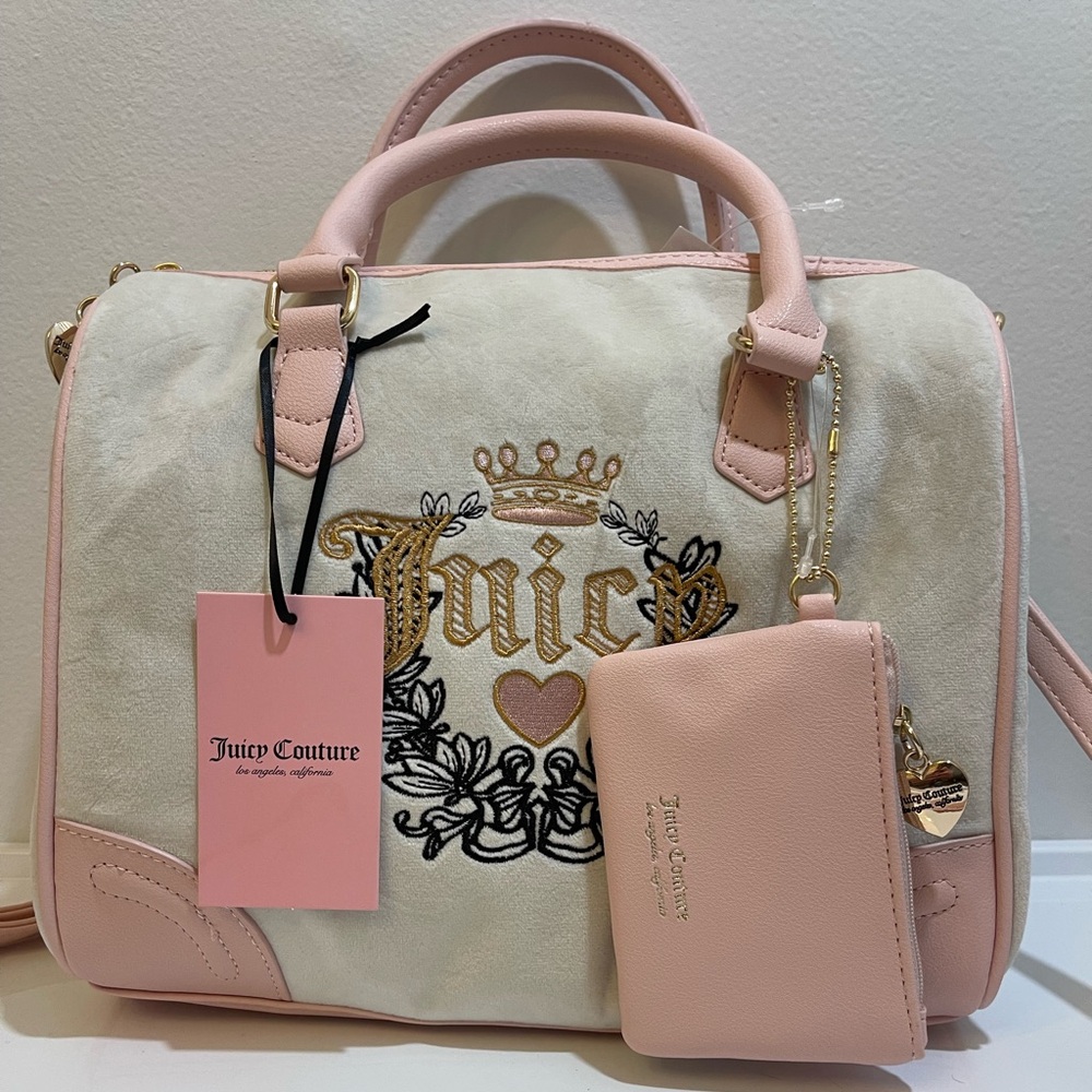 Juicy Couture Heritage Satchel Crystal Clay Pink